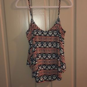 Patterned flowy tank top